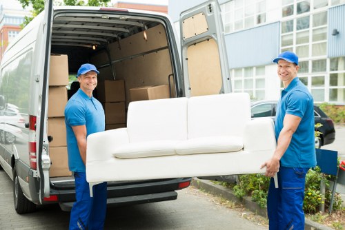 Office moving team preparing desks and equipment for a Haringey relocation