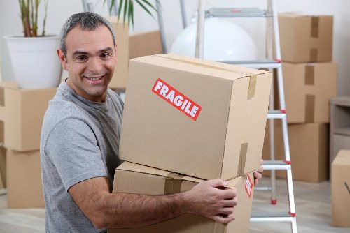 Removal team assessing safety before a move begins