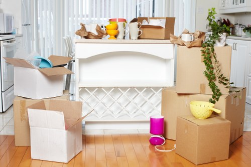 Boxes and furniture being loaded for a local Haringey move