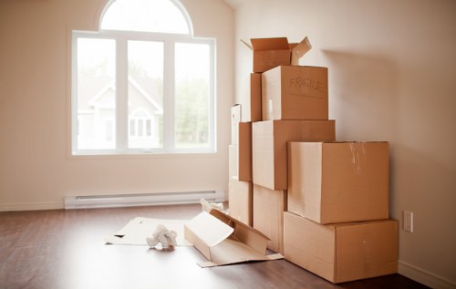 Moving boxes and desk items from a Haringey student property