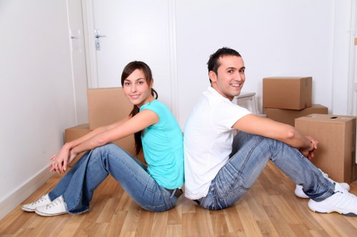 Careful furniture moving in a Haringey residential street
