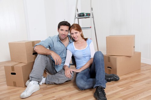 Packed household items ready for transport in Haringey